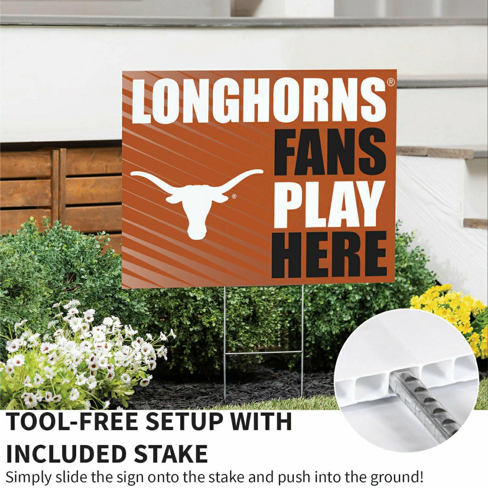 University of Texas Coroplast Yard Sign "Fans Play Here" - Collegiate Home