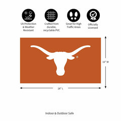 Full Color PVC Mat, 16" x 28", University of Texas - Collegiate