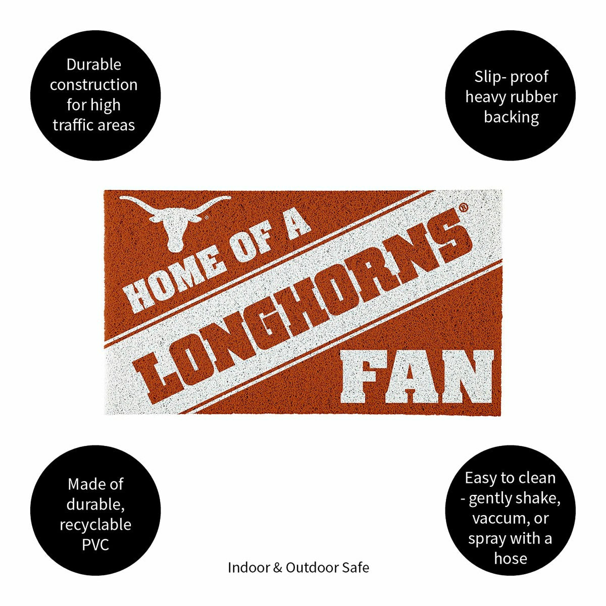 University of Texas, PVC Mat COLOR, Home of a Fan - Collegiate