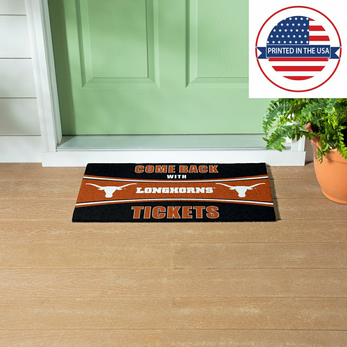 28" x 16" PVC Trapper Mat, Come Back with Tickets, University of Texas - Collegiate
