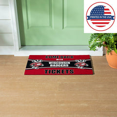 28" x 16" PVC Trapper Mat, Come Back with Tickets, University of Wisco - Collegiate