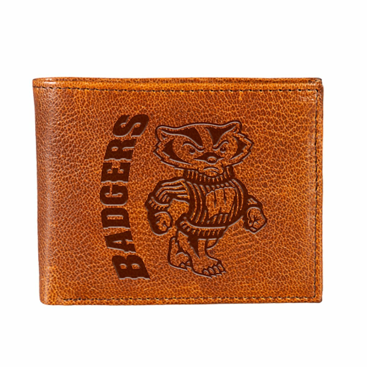 University of Wisconsin-Madison, Embossed Tumbled Leather Passcase Bi- - Collegiate Home