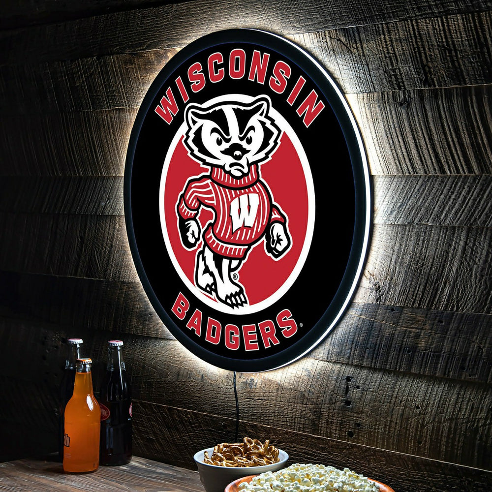 LED Wall Decor, Round, University of Wisconsin-Madison - Collegiate Home