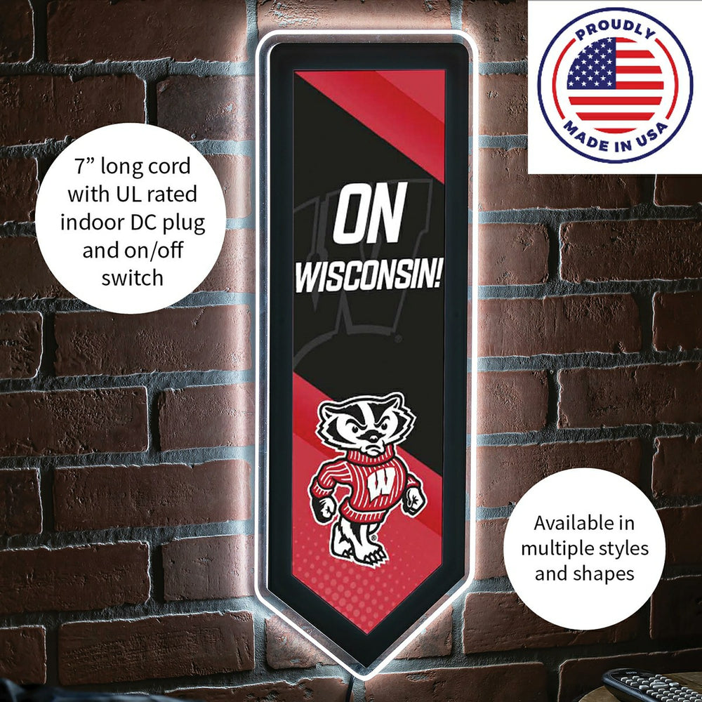 LED Wall Decor, Pennant, University of Wisconsin-Madison - Collegiate Home