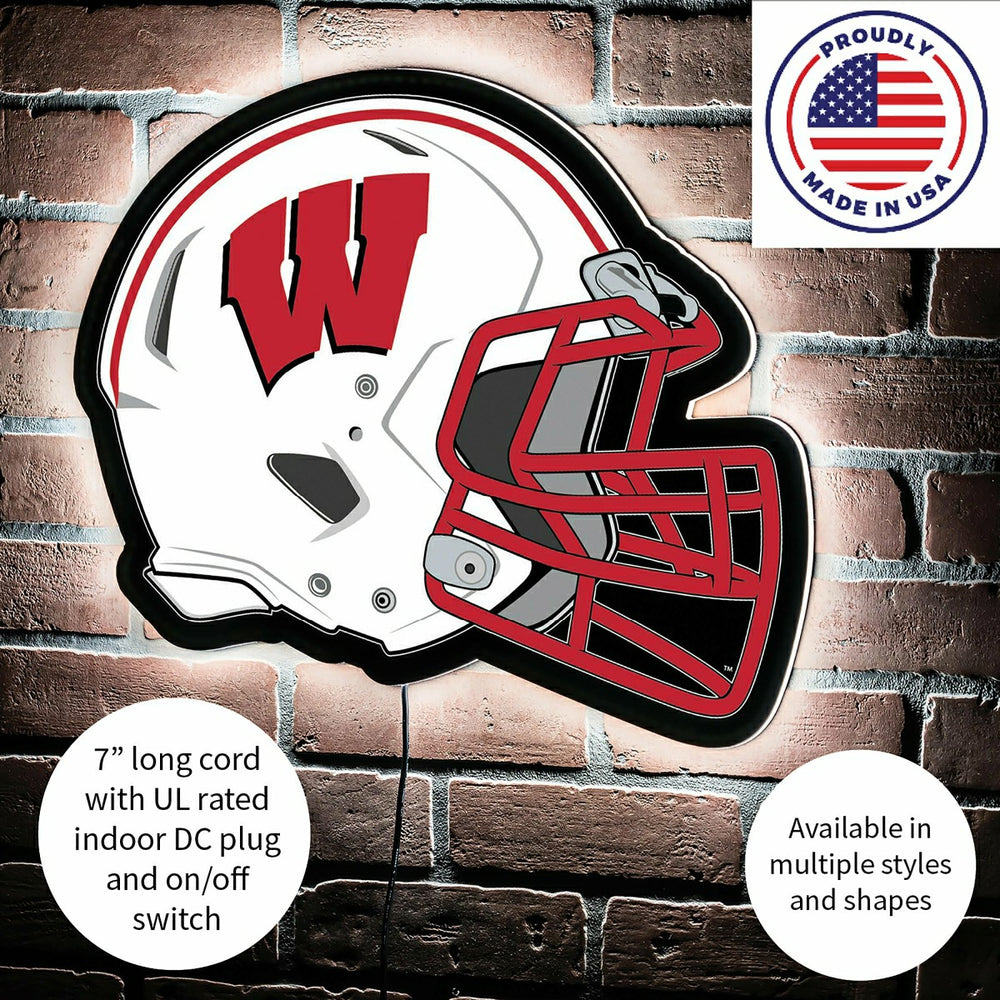 LED Wall Decor, Helmet, University of Wisconsin-Madison - Collegiate Home