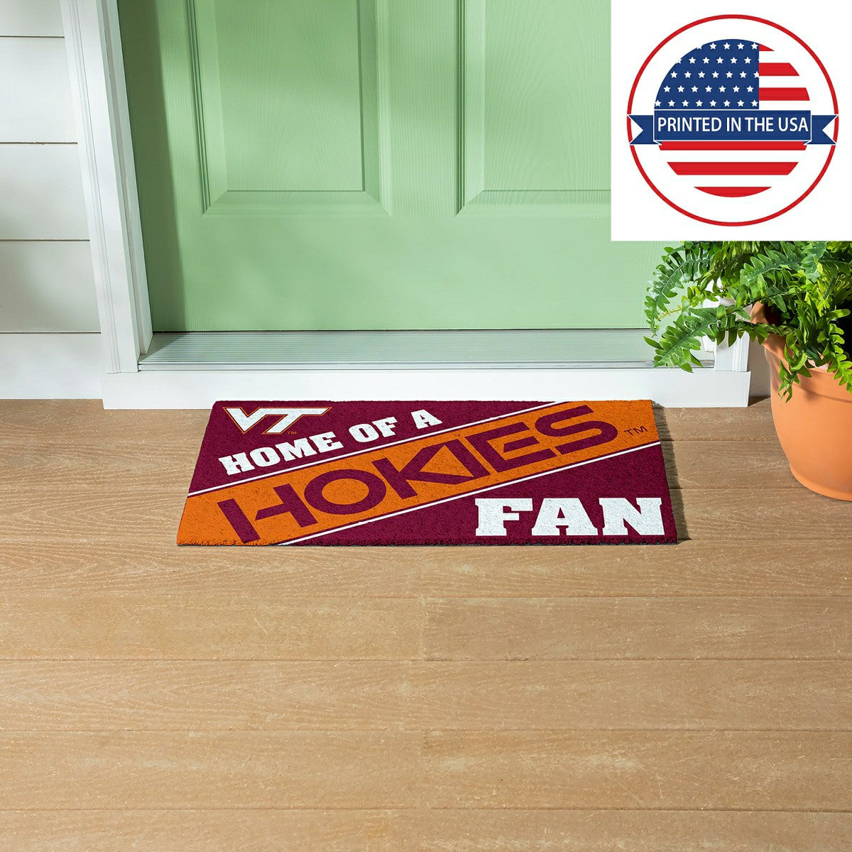 Virginia Tech, PVC Mat COLOR, Home of a Fan - Collegiate