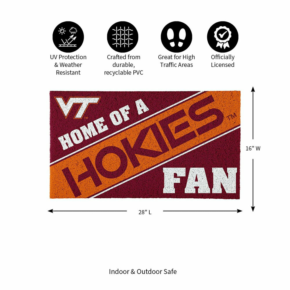 Virginia Tech, PVC Mat COLOR, Home of a Fan - Collegiate