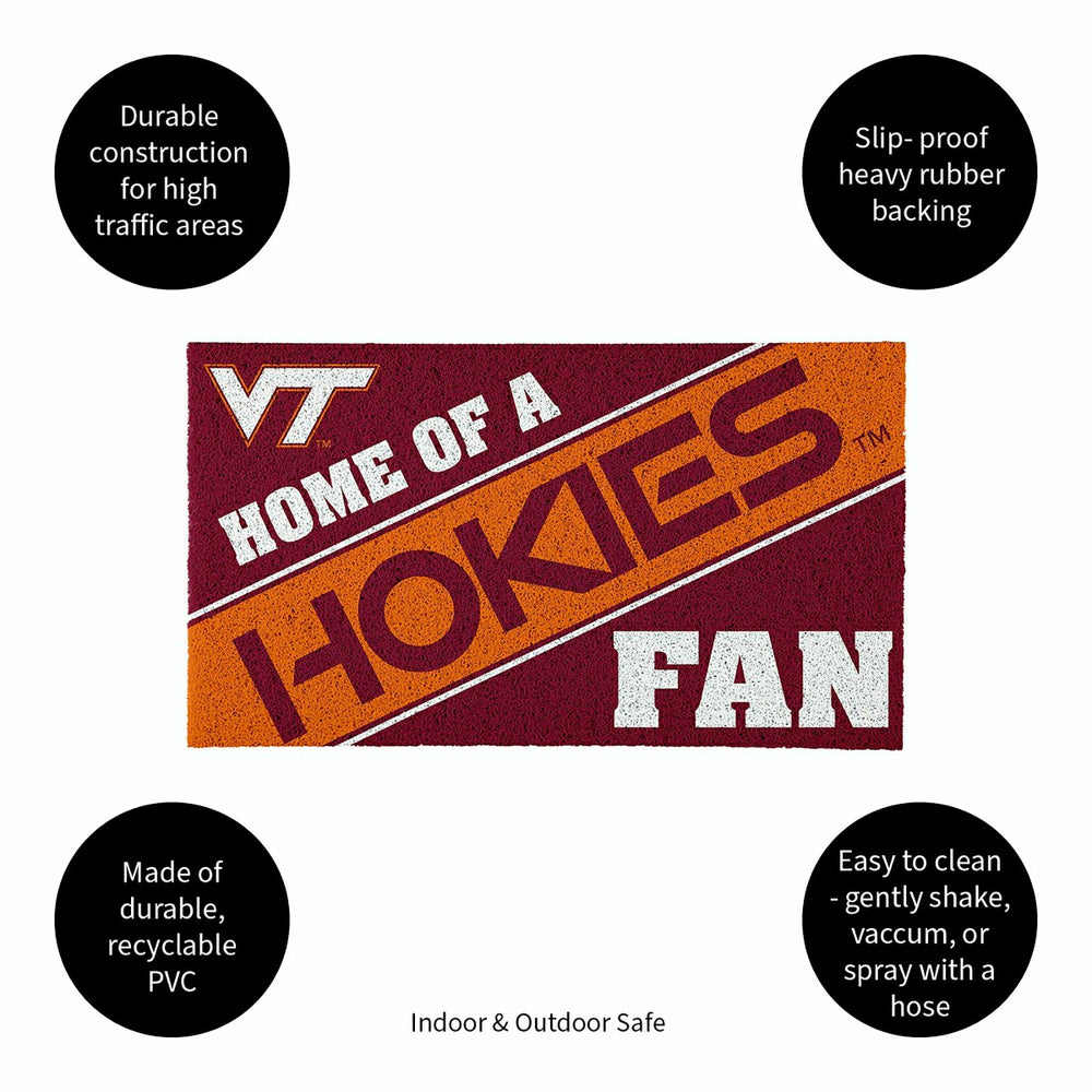 Virginia Tech, PVC Mat COLOR, Home of a Fan - Collegiate