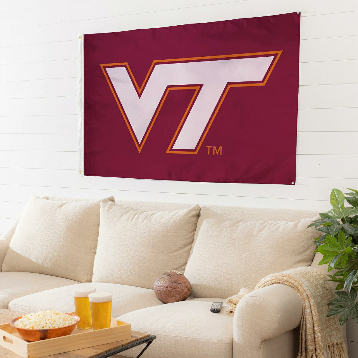 Virginia Tech Single Sided Flag w/ 2 Grommets, 3'x5' - Collegiate Home