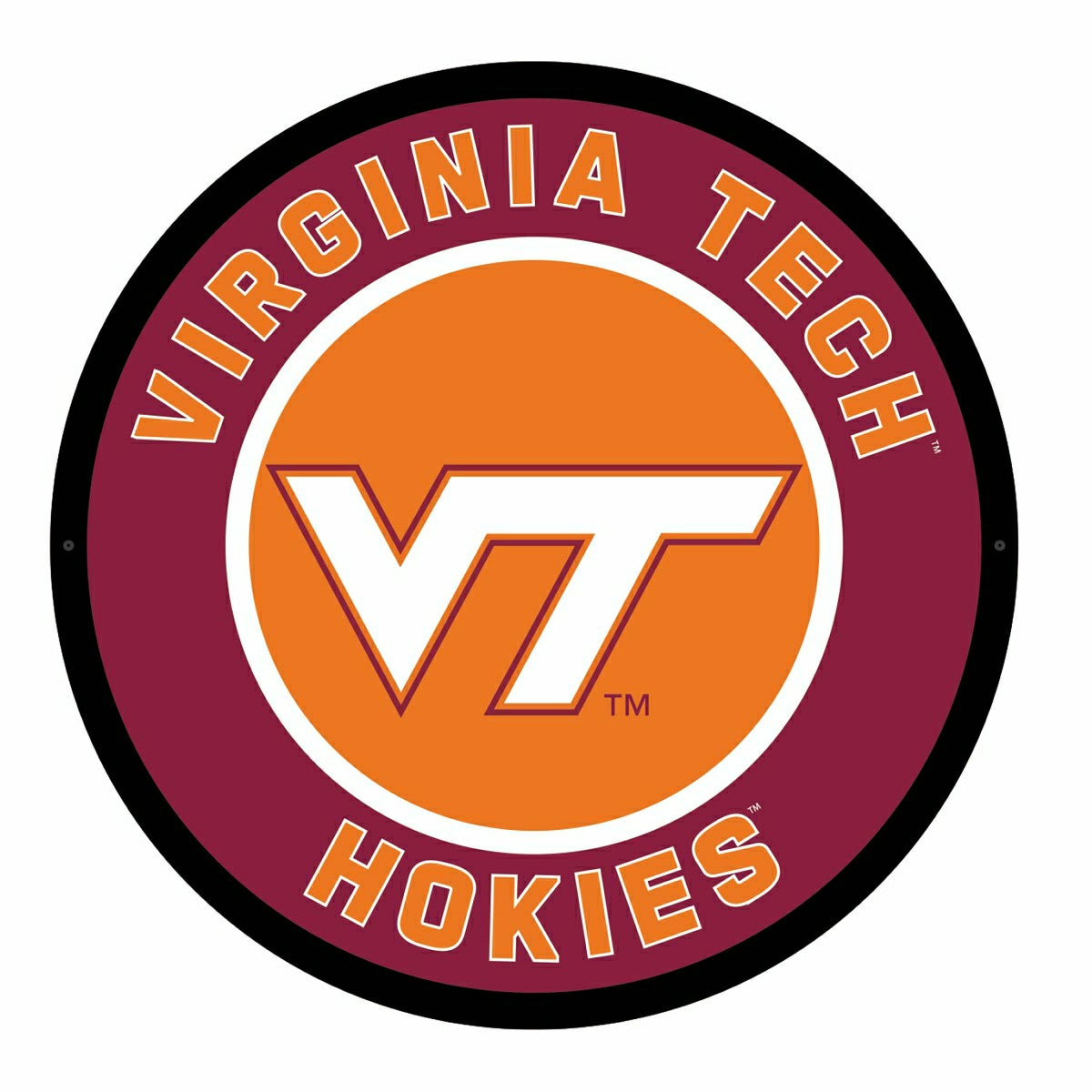 LED Wall Decor, Round, Virginia Tech - Collegiate Home