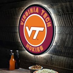 LED Wall Decor, Round, Virginia Tech - Collegiate Home