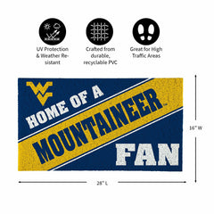 West Virginia University, PVC Mat COLOR, Home of a Fan - Collegiate