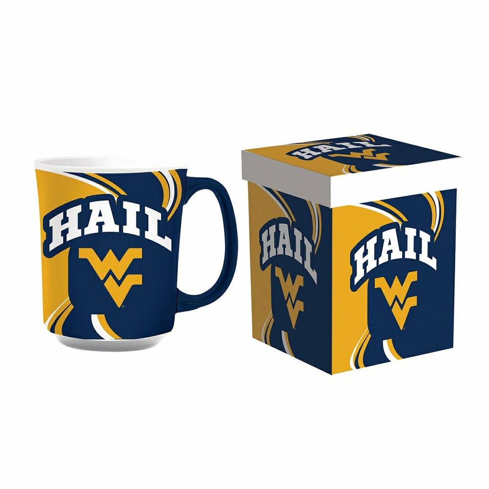 West Virginia University, 14oz Ceramic Cup of Awesome with Matching Bo - Collegiate Home