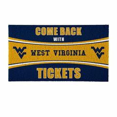 28" x 16" PVC Trapper Mat, Come Back with Tickets, West Virginia Unive - Collegiate