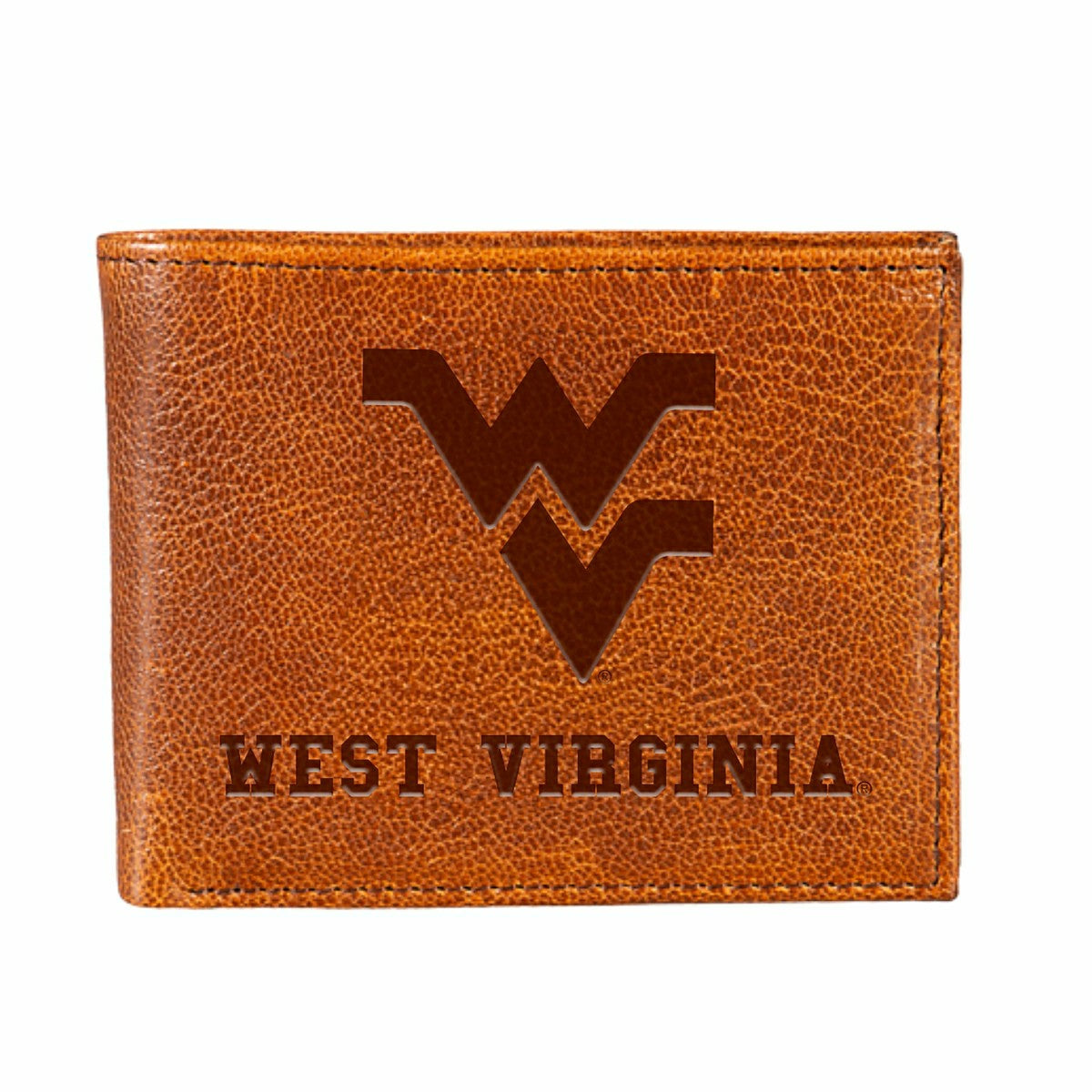 West Virginia University, Embossed 100% Genuine Tumbled Leather Passca - Collegiate Home
