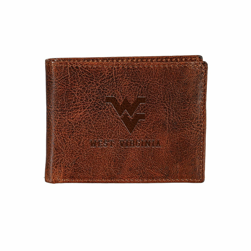 West Virginia University, Embossed 100% Genuine Tumbled Leather Passca - Collegiate Home