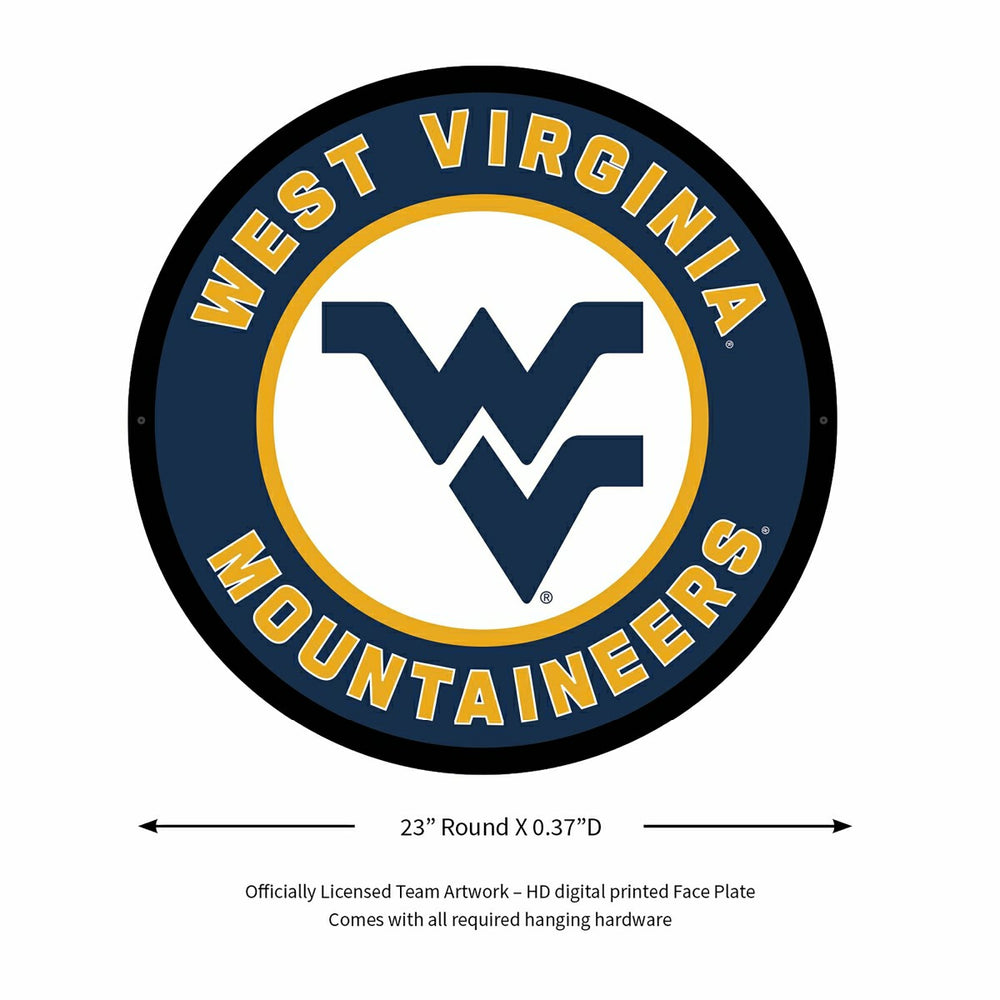 LED Wall Decor, Round, West Virginia University - Collegiate Home