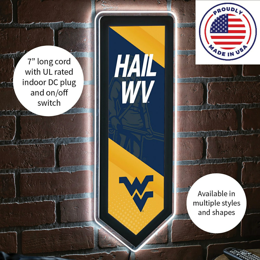 LED Wall Decor, Pennant, West Virginia University - Collegiate Home