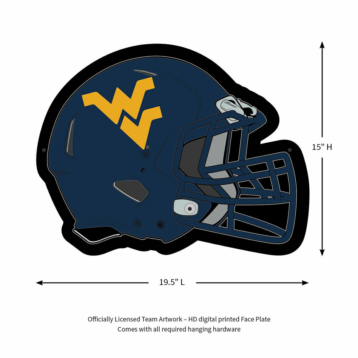 LED Wall Decor, Helmet, West Virginia University - Collegiate Home