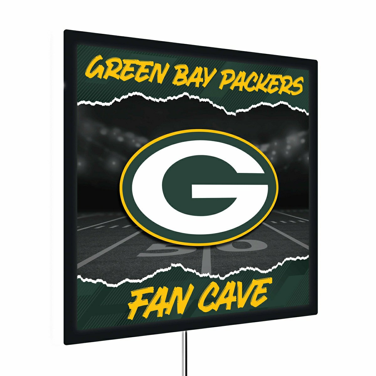 Green Bay Packers 23"H x 23"L LED Wall Decor, Edgelite, Square - Home NFL