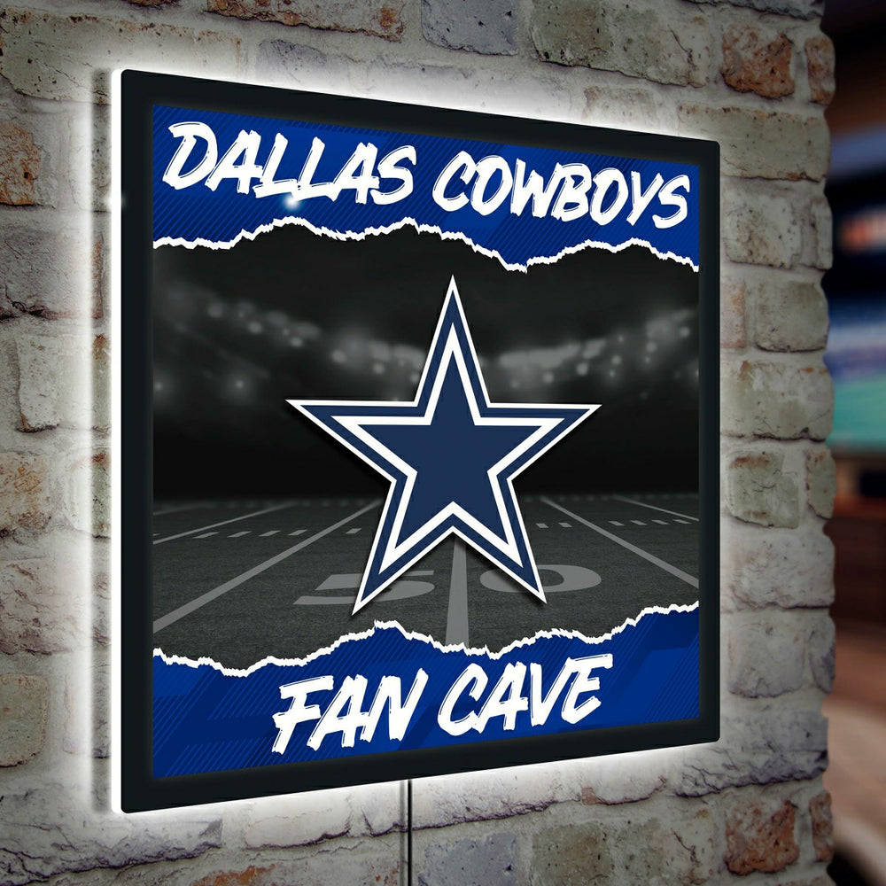 Dallas Cowboys 23"H x 23"L LED Wall Decor, Edgelite, Square - Home NFL