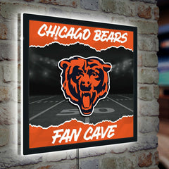 Chicago Bears 23"H x 23"L LED Wall Decor, Edgelite, Square - Home NFL
