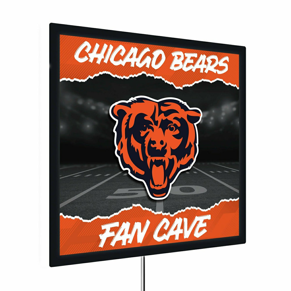 Chicago Bears 23"H x 23"L LED Wall Decor, Edgelite, Square - Home NFL