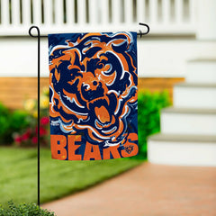 Chicago Bears Justin Patten Logo Suede Garden Flag - NFL
