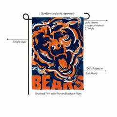 Chicago Bears Justin Patten Logo Suede Garden Flag - NFL