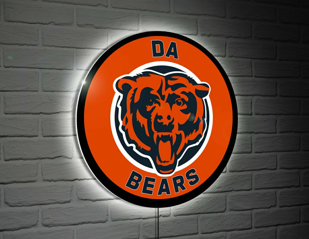 Chicago Bears Da Bears NFL Football Large Round Edgelite LED Decor - NFL