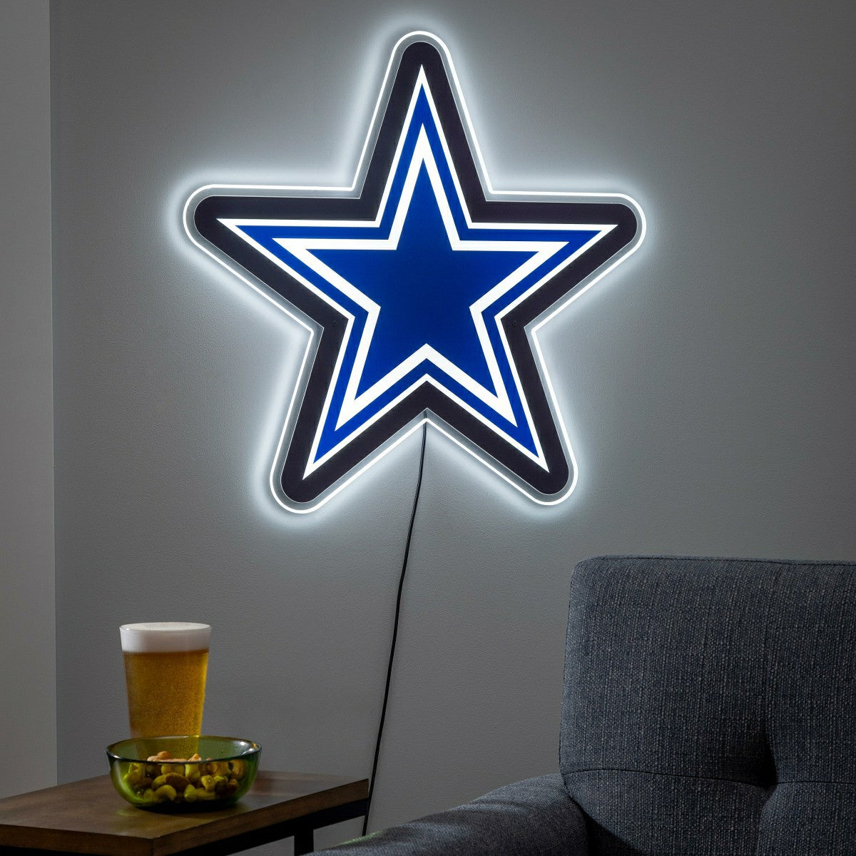 Dallas Cowboys LED Wall Decor, Glazelite, Logo - NFL Home