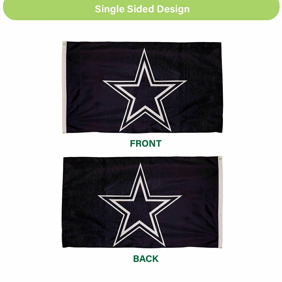 Dallas Cowboys Single Sided Estate Flag with 2 Grommets, 3'x5' - NFL Home
