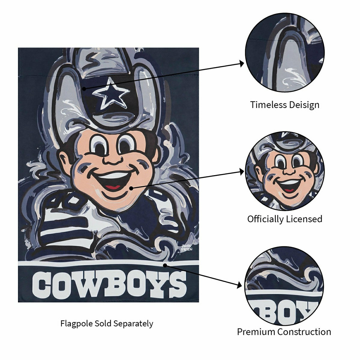 Dallas Cowboys Justin Patten Suede Garden Flag - NFL Home