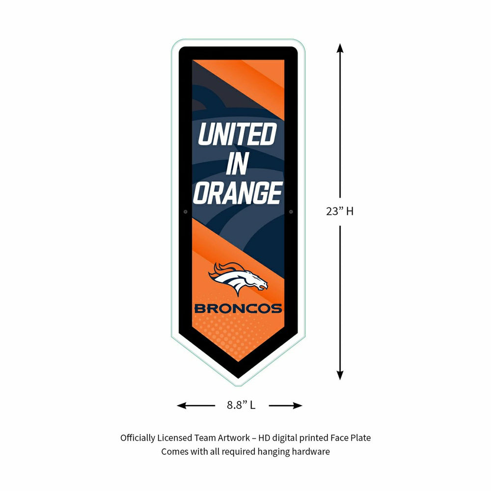 LED Wall Decor, Pennant, Denver Broncos - NFL Home
