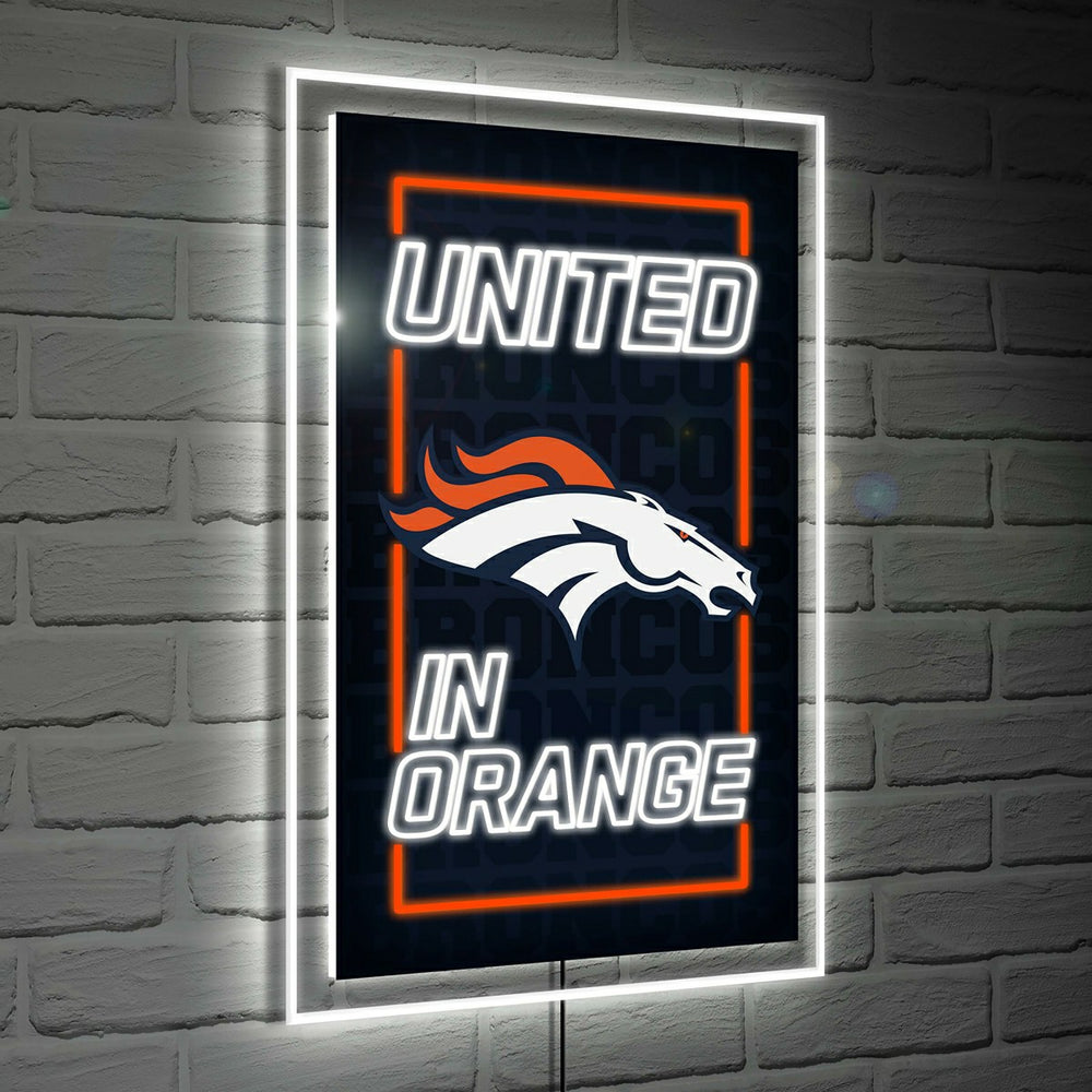 Denver Broncos NFL Football Rectangle Neolite LED Decor - NFL Home