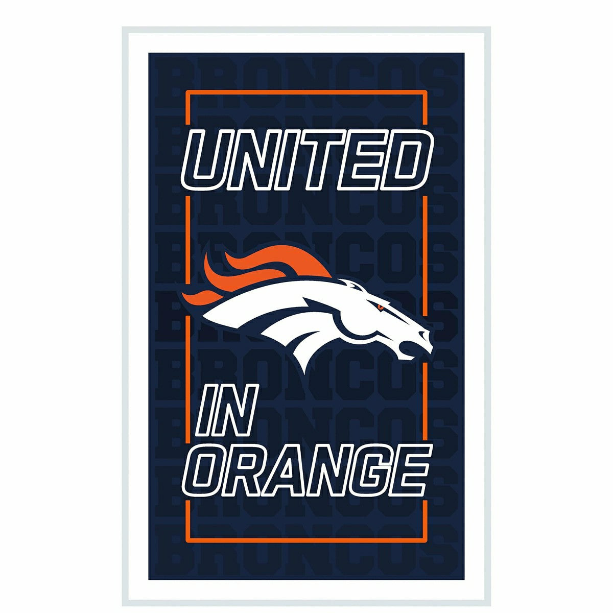 Denver Broncos NFL Football Rectangle Neolite LED Decor - NFL Home