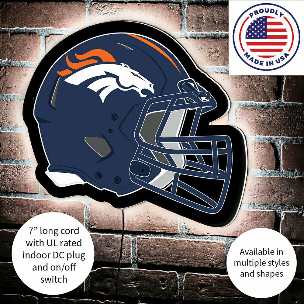LED Wall Decor, Helmet, Denver Broncos - NFL Home