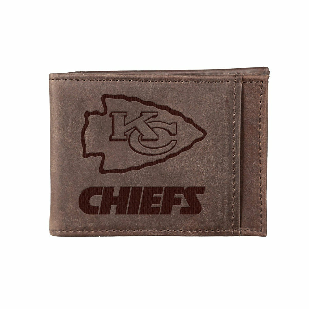 Front Pocket Wallet w/ RFID Blocking, Kansas City Chiefs, Brown - NFL Home