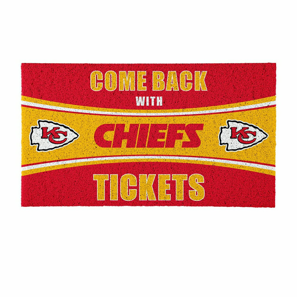 28" x 16" PVC Trapper Mat, Come Back with Tickets, Kansas City Chiefs - NFL