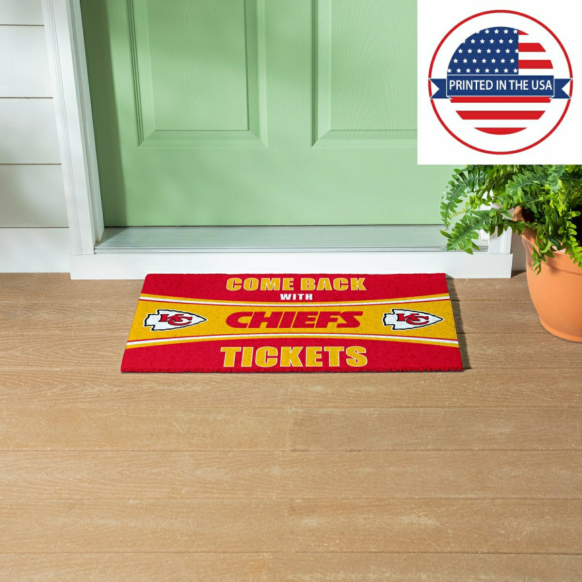 28" x 16" PVC Trapper Mat, Come Back with Tickets, Kansas City Chiefs - NFL