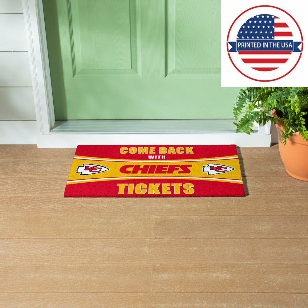 28" x 16" PVC Trapper Mat, Come Back with Tickets, Kansas City Chiefs - NFL