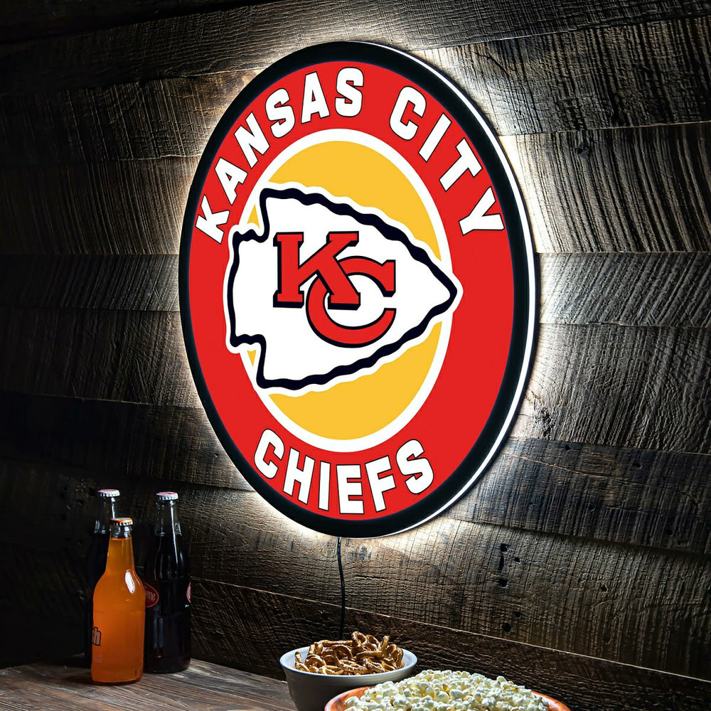 LED Wall Decor, Round, Kansas City Chiefs - NFL Home