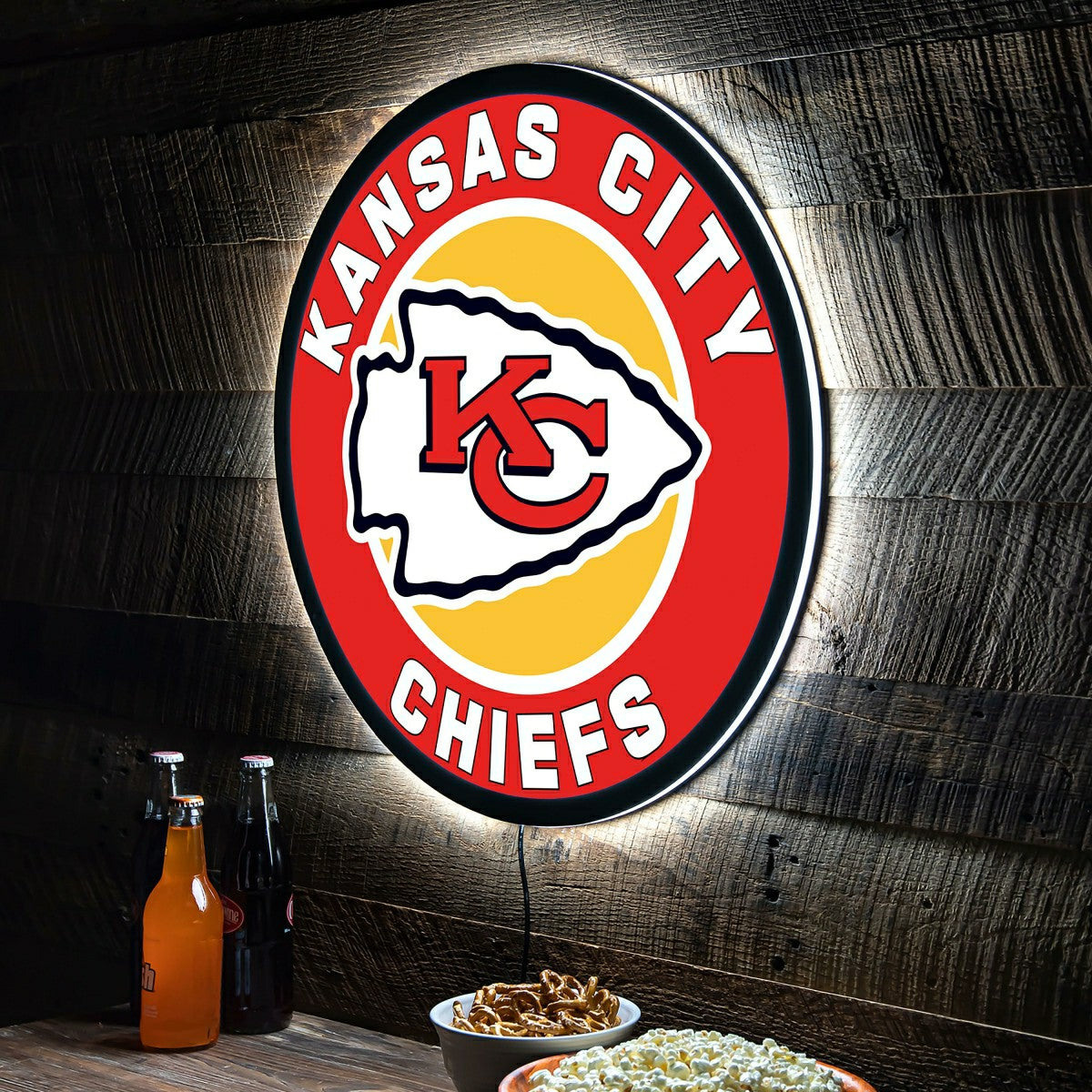LED Wall Decor, Round, Kansas City Chiefs - NFL Home