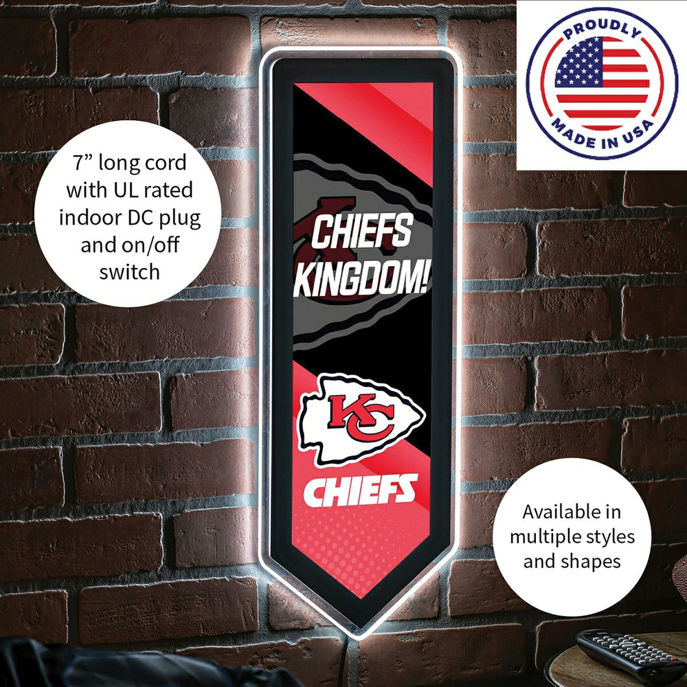 LED Wall Decor, Pennant, Kansas City Chiefs - NFL Home
