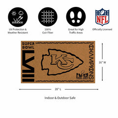 Kansas City Chiefs, SB58 Champions, Coir Mat 1C - NFL