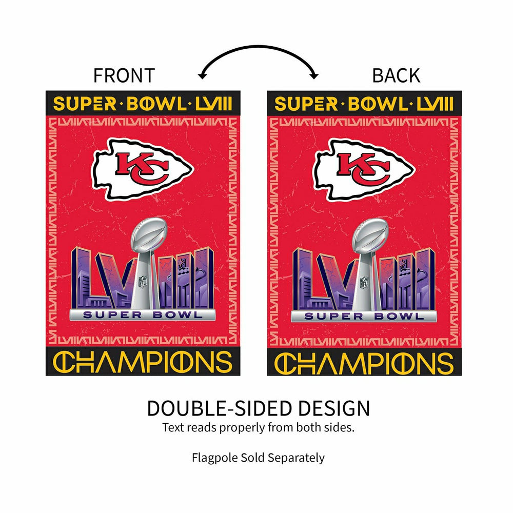 Kansas City Chiefs SB58 Champions Embossed Suede House Flag - NFL Home