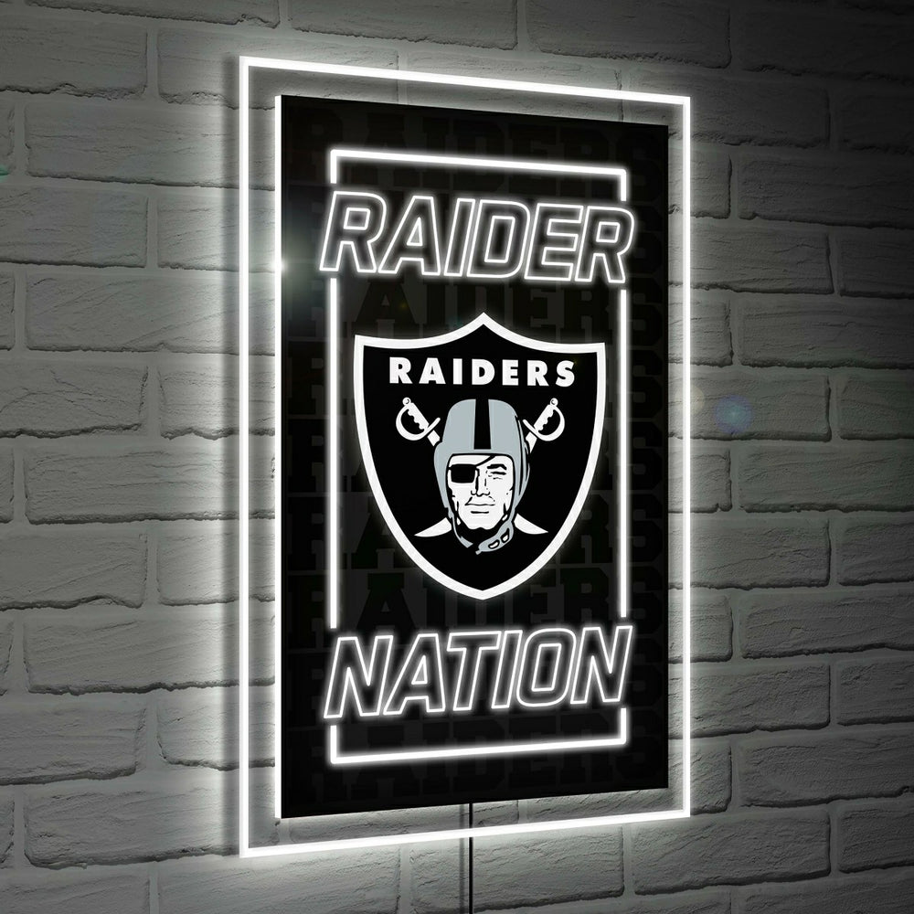 Las Vegas Raiders NFL Football Rectangle Neolite LED Decor - NFL Home