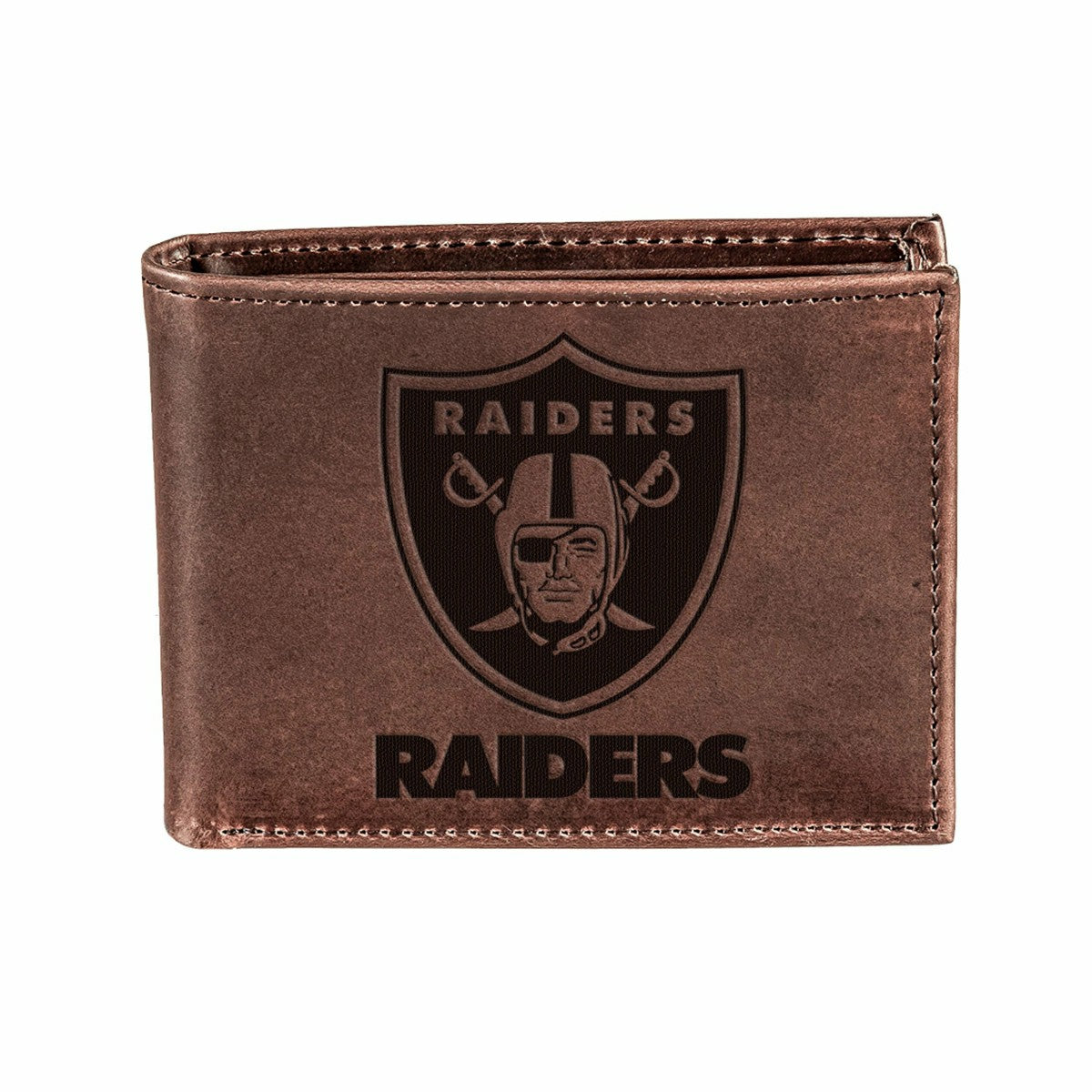 Las Vegas Raiders, Bi-Fold Wallet, Brown, CH, 100% Genuine Leather - NFL Home