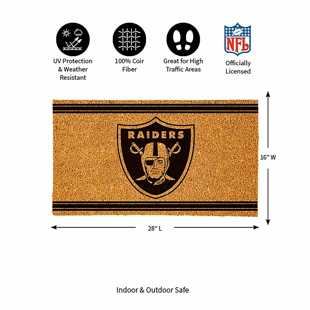 Las Vegas Raiders, Coir Mat 1C - NFL