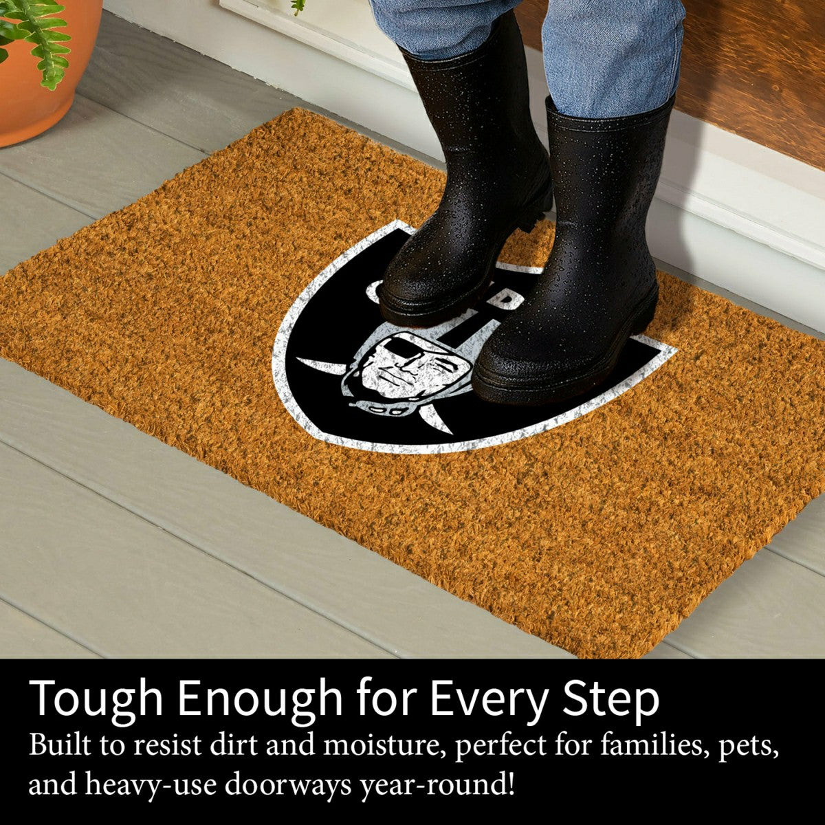Coir Mat, 16"x28", Las Vegas Raiders - NFL